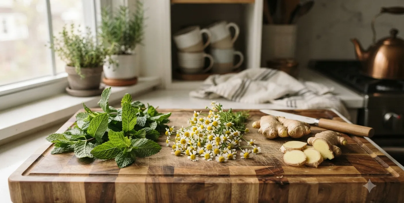 ingredientes de cha para ronco gengibre camomila hortela